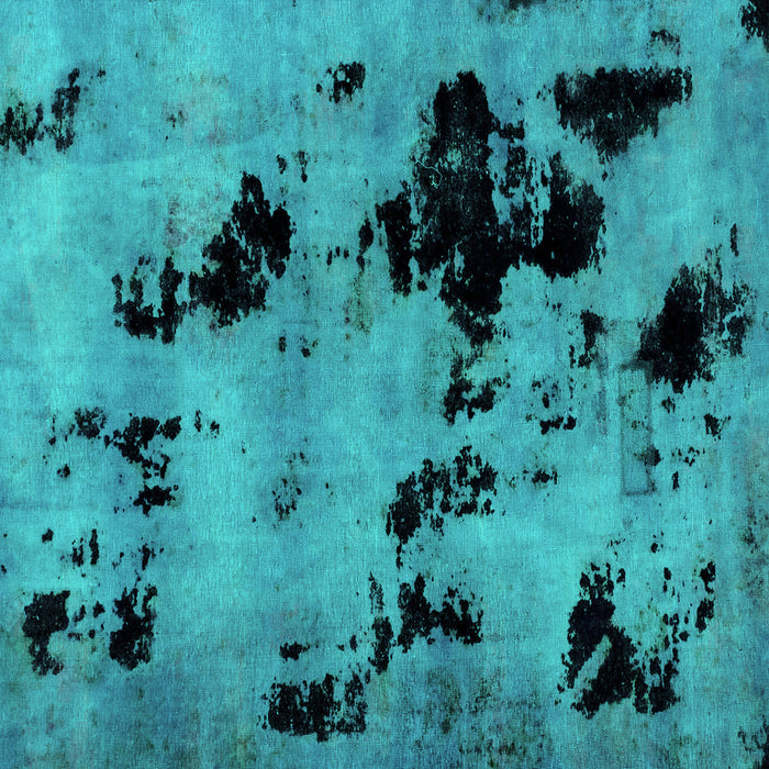 Square Abstract Turquoise Modern Rug, abs2012turq