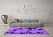 Machine Washable Abstract Purple Modern Area Rugs in a Living Room, wshabs2012pur