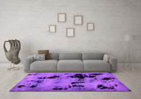 Machine Washable Abstract Purple Modern Rug, wshabs2012pur