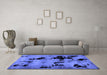 Machine Washable Abstract Blue Modern Rug in a Living Room, wshabs2012blu