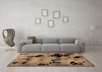 Machine Washable Abstract Brown Modern Rug, wshabs2012brn