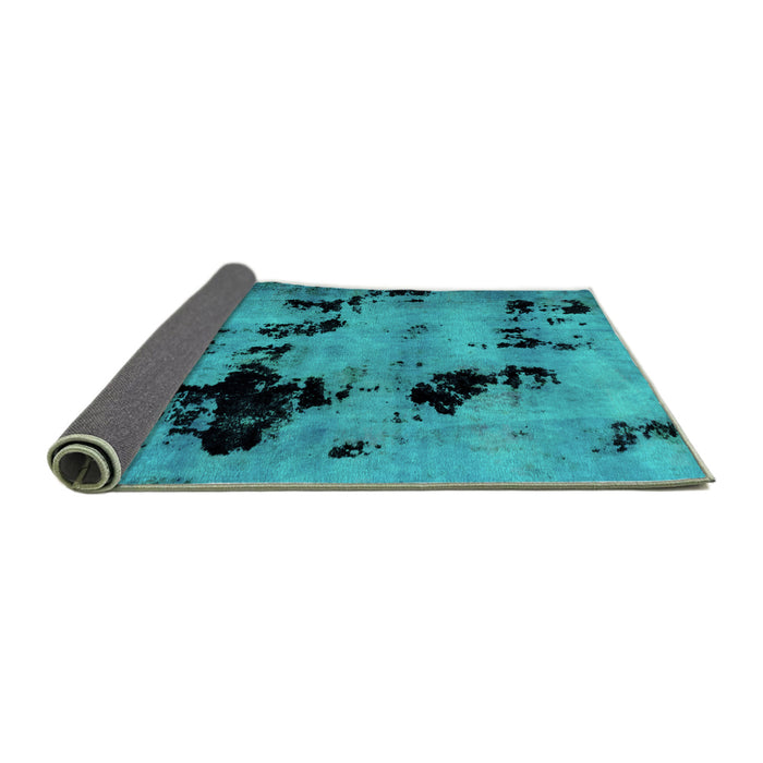 Sideview of Abstract Turquoise Modern Rug, abs2012turq