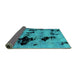 Sideview of Abstract Turquoise Modern Rug, abs2012turq