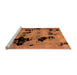 Sideview of Machine Washable Abstract Orange Modern Area Rugs, wshabs2012org