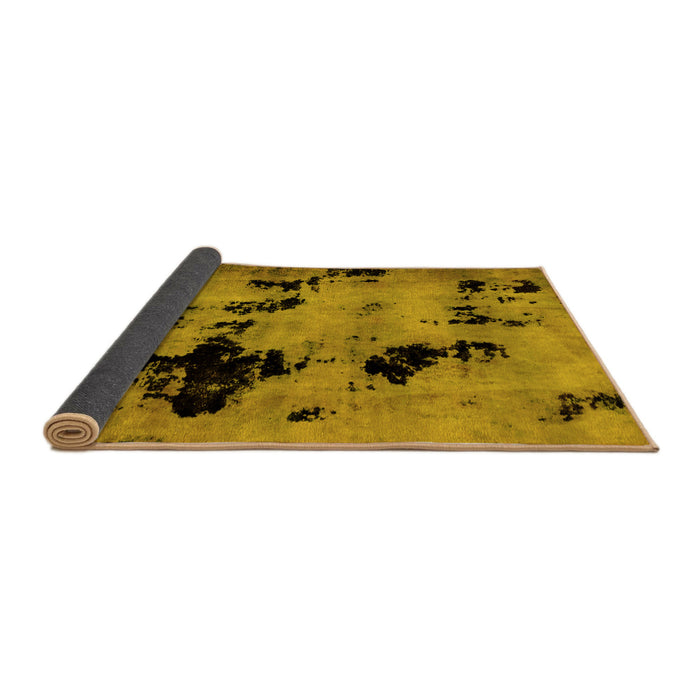 Sideview of Abstract Yellow Modern Rug, abs2012yw