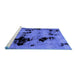 Sideview of Machine Washable Abstract Blue Modern Rug, wshabs2012blu