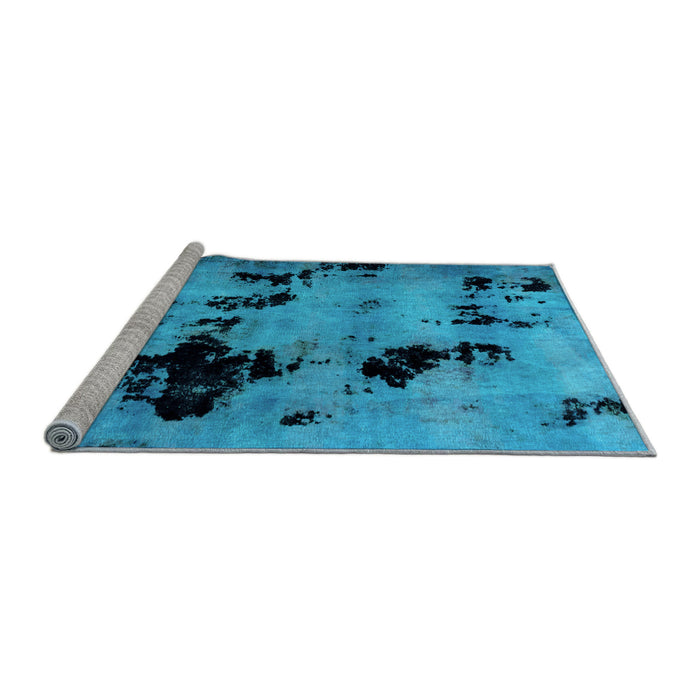 Sideview of Machine Washable Abstract Light Blue Modern Rug, wshabs2012lblu