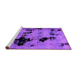 Sideview of Machine Washable Abstract Purple Modern Area Rugs, wshabs2012pur