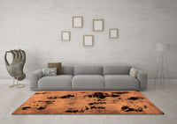 Machine Washable Abstract Orange Modern Rug, wshabs2012org