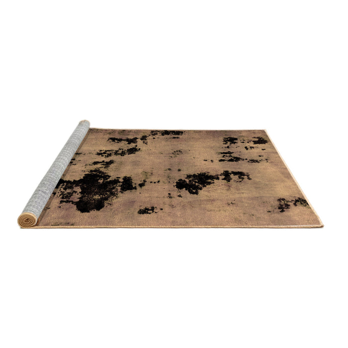 Sideview of Machine Washable Abstract Brown Modern Rug, wshabs2012brn