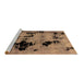 Sideview of Machine Washable Abstract Brown Modern Rug, wshabs2012brn