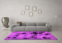 Machine Washable Abstract Pink Modern Rug, wshabs2012pnk