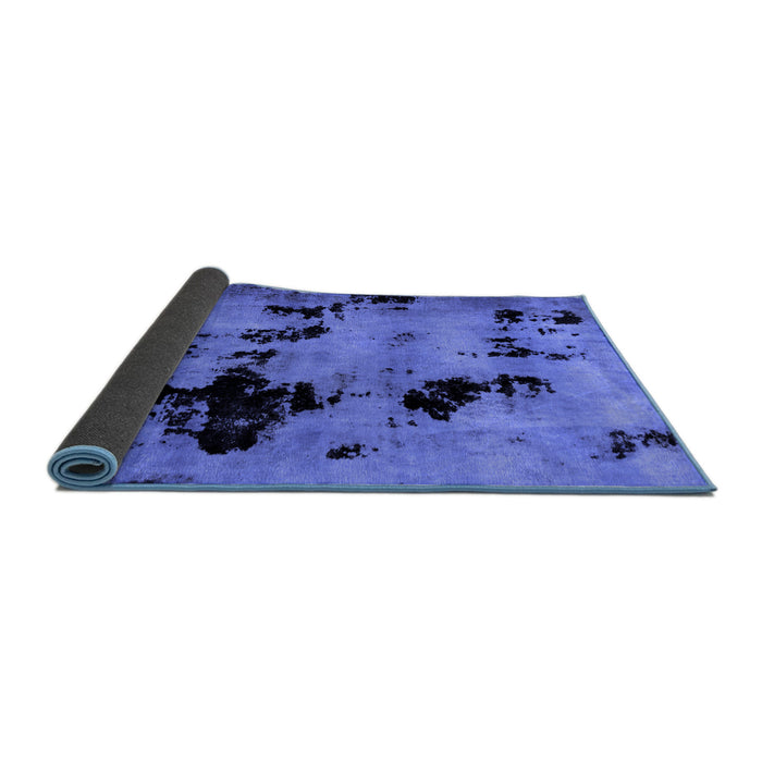 Sideview of Abstract Blue Modern Rug, abs2012blu