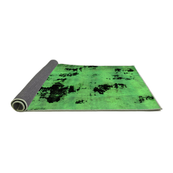 Sideview of Abstract Green Modern Rug, abs2012grn