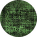 Round Persian Green Bohemian Rug, abs2013grn