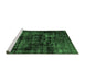 Sideview of Machine Washable Persian Emerald Green Bohemian Area Rugs, wshabs2013emgrn
