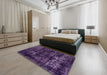 Machine Washable Abstract Orchid Purple Rug in a Bedroom, wshabs2013