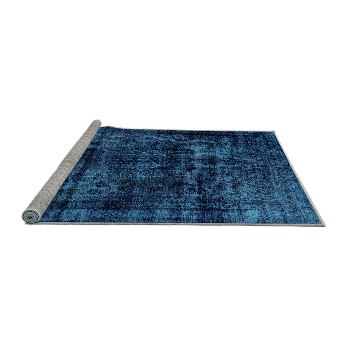 Sideview of Machine Washable Persian Light Blue Bohemian Rug, wshabs2013lblu