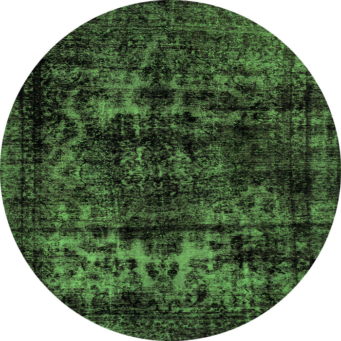 Round Machine Washable Persian Green Bohemian Area Rugs, wshabs2013grn