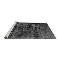 Sideview of Machine Washable Persian Gray Bohemian Rug, wshabs2013gry