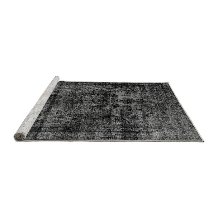 Sideview of Machine Washable Persian Gray Bohemian Rug, wshabs2013gry