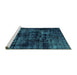 Sideview of Machine Washable Persian Turquoise Bohemian Area Rugs, wshabs2013turq