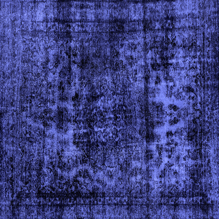 Square Machine Washable Persian Blue Bohemian Rug, wshabs2013blu