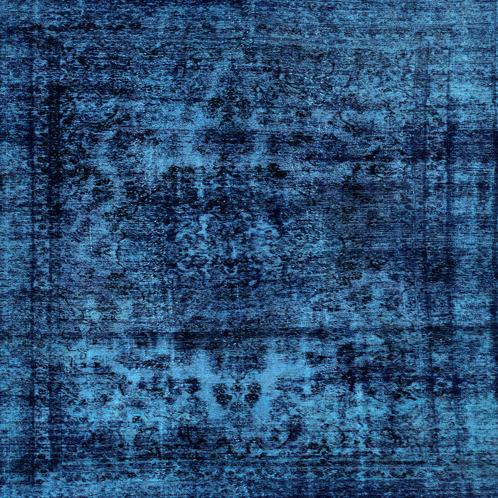 Square Machine Washable Persian Light Blue Bohemian Rug, wshabs2013lblu