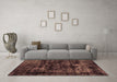 Machine Washable Persian Brown Bohemian Rug in a Living Room,, wshabs2013brn