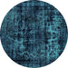 Round Persian Turquoise Bohemian Rug, abs2013turq