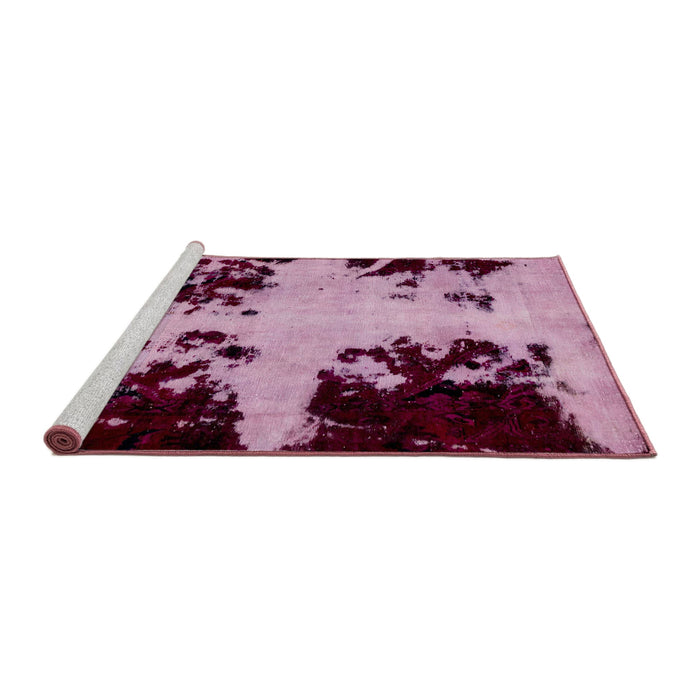 Sideview of Machine Washable Abstract Cadillac Pink Rug, wshabs2014