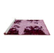 Sideview of Machine Washable Abstract Cadillac Pink Rug, wshabs2014