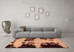 Machine Washable Abstract Brown Modern Rug in a Living Room,, wshabs2014brn