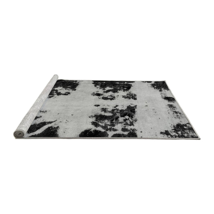 Sideview of Machine Washable Abstract Gray Modern Rug, wshabs2014gry