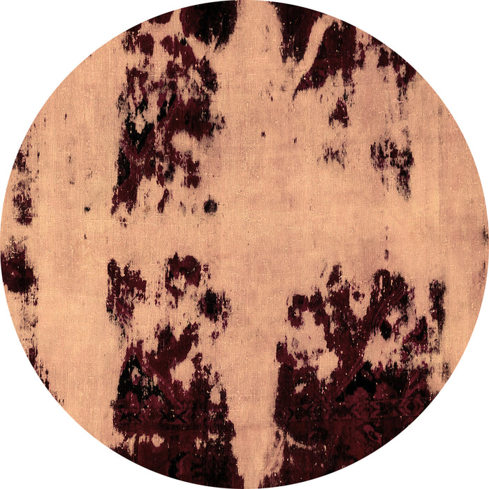 Round Abstract Brown Modern Rug, abs2014brn