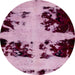 Round Abstract Pink Modern Rug, abs2014