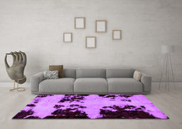 Machine Washable Abstract Purple Modern Area Rugs in a Living Room, wshabs2014pur
