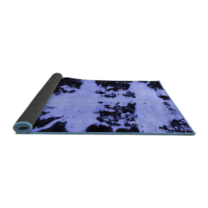 Sideview of Abstract Blue Modern Rug, abs2014blu