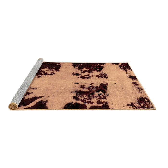Sideview of Machine Washable Abstract Brown Modern Rug, wshabs2014brn