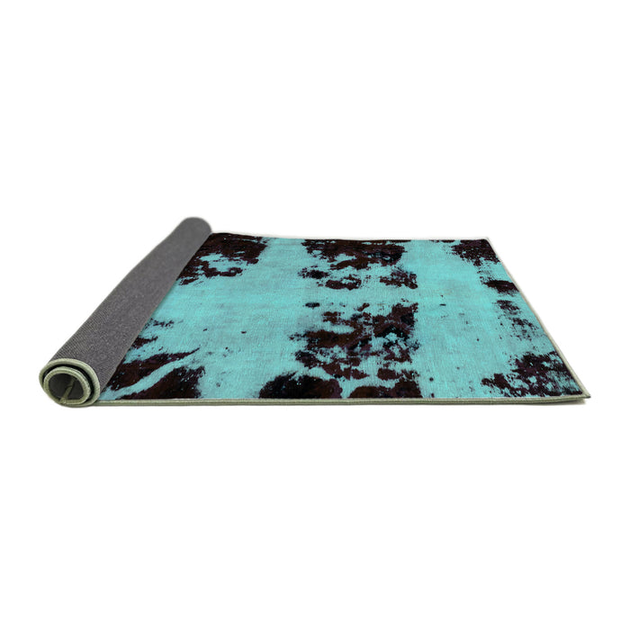 Sideview of Abstract Turquoise Modern Rug, abs2014turq