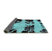 Sideview of Abstract Turquoise Modern Rug, abs2014turq