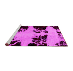 Sideview of Machine Washable Abstract Pink Modern Rug, wshabs2014pnk