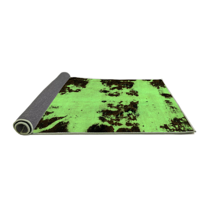 Sideview of Abstract Green Modern Rug, abs2014grn