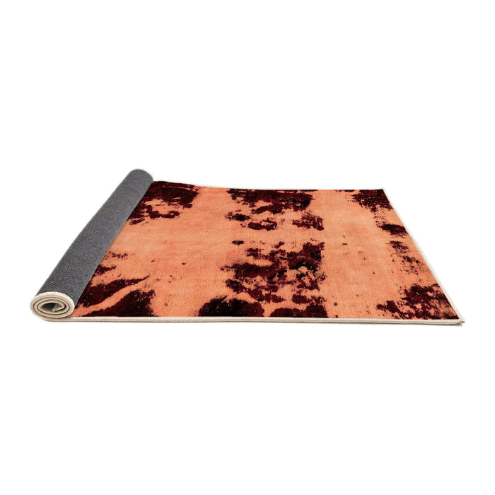 Sideview of Abstract Orange Modern Rug, abs2014org