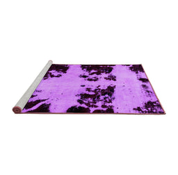 Sideview of Machine Washable Abstract Purple Modern Area Rugs, wshabs2014pur