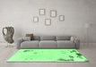 Machine Washable Abstract Emerald Green Modern Area Rugs in a Living Room,, wshabs2015emgrn