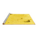 Sideview of Machine Washable Abstract Yellow Modern Rug, wshabs2015yw