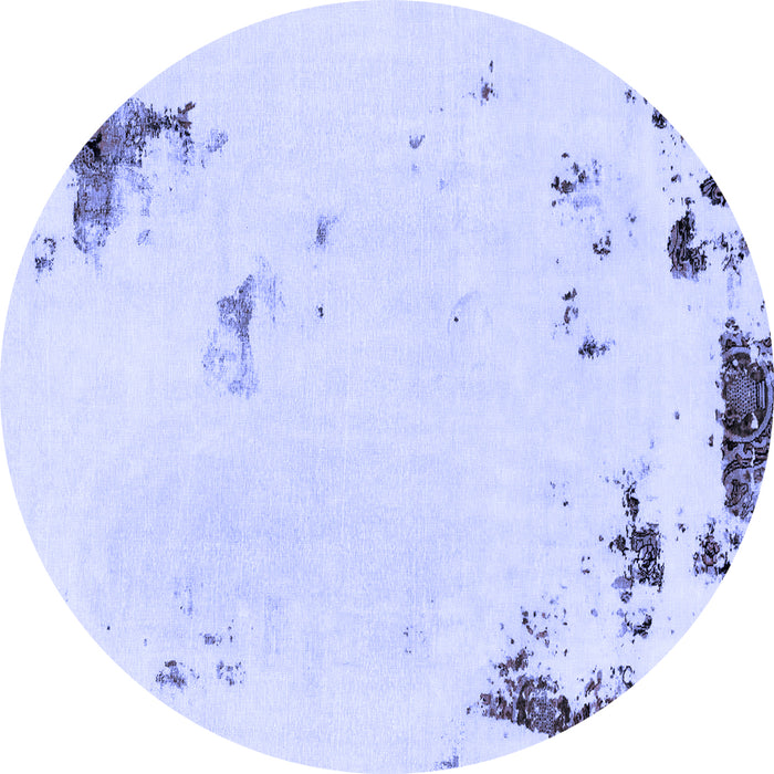 Round Abstract Blue Modern Rug, abs2015blu
