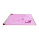 Sideview of Machine Washable Abstract Pink Modern Rug, wshabs2015pnk