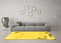 Machine Washable Abstract Yellow Modern Rug, wshabs2015yw